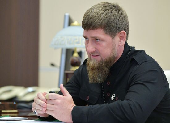 Russian President Vladimir Putin meets with Chechen leader Ramzan Kadyrov