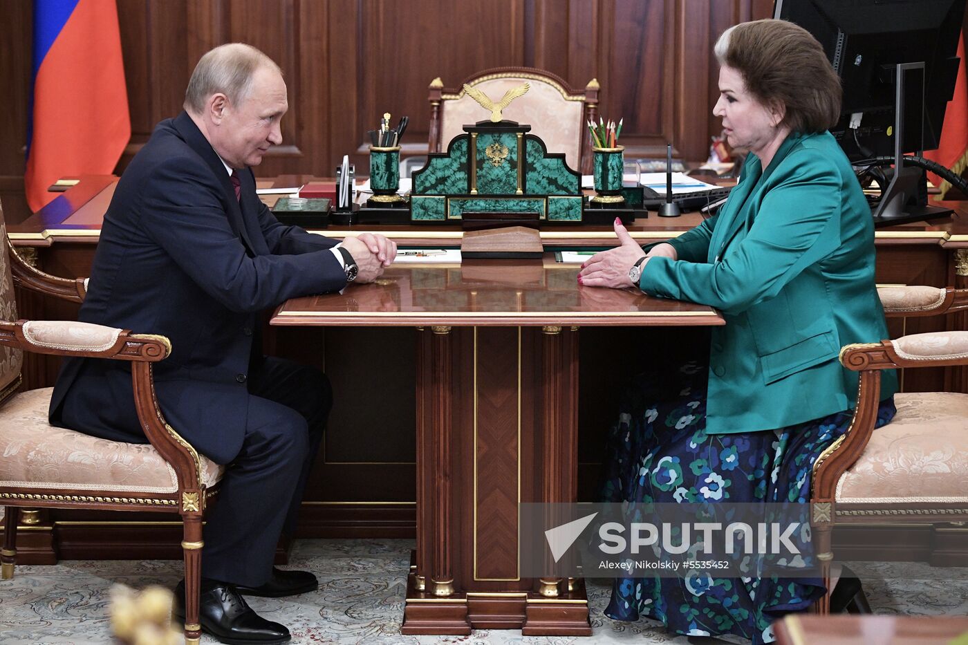 President Vladimir Putin meets with pilot and cosmonaut Valentina Tereshkova