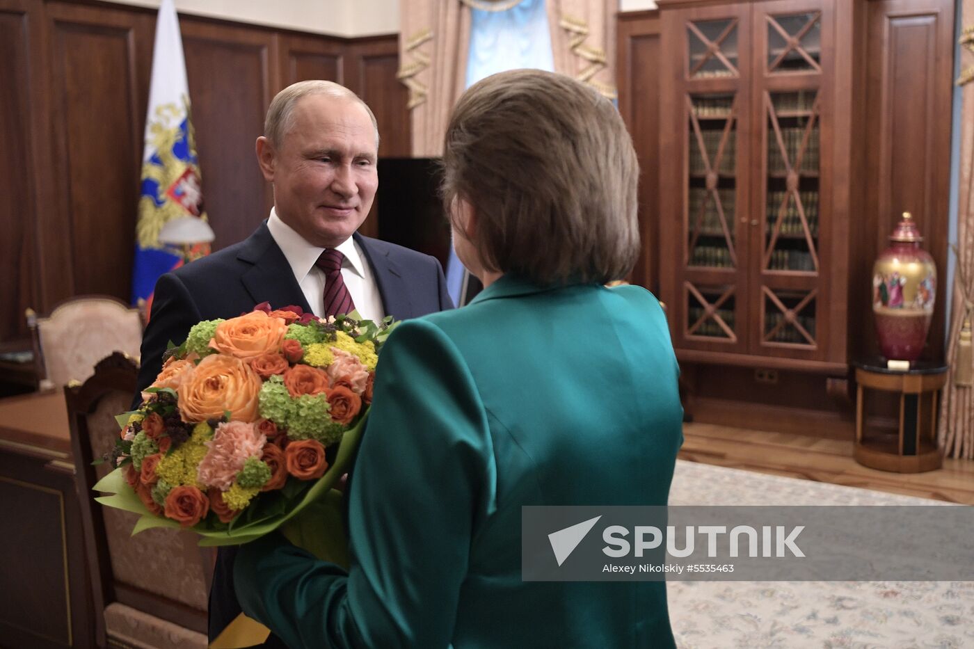 President Vladimir Putin meets with pilot and cosmonaut Valentina Tereshkova