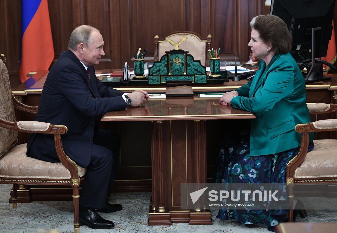 President Vladimir Putin meets with pilot and cosmonaut Valentina Tereshkova