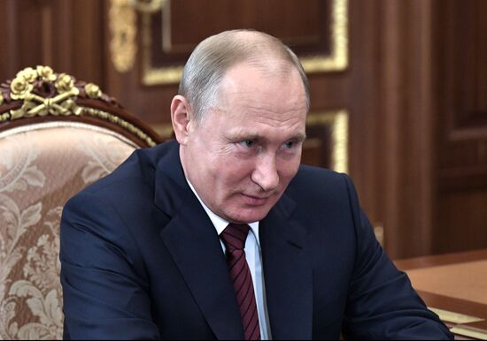 President Vladimir Putin meets with pilot and cosmonaut Valentina Tereshkova