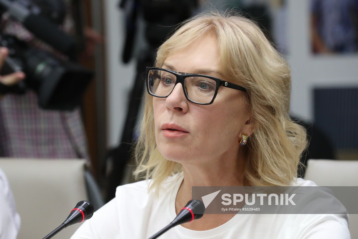 High commissioner for human rights in Russia Tatyana Moskalkova meets with her Ukrainian colleague Lyudmila Denisova