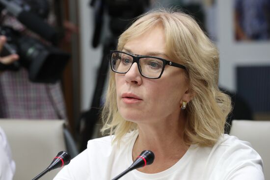 High commissioner for human rights in Russia Tatyana Moskalkova meets with her Ukrainian colleague Lyudmila Denisova