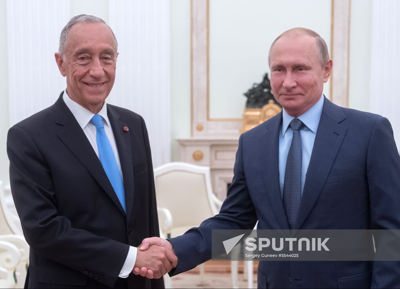 President Vladimir Putin meets with President of Portugal Marcelo Rebelo de Sousa