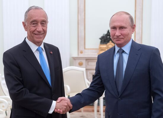 President Vladimir Putin meets with President of Portugal Marcelo Rebelo de Sousa