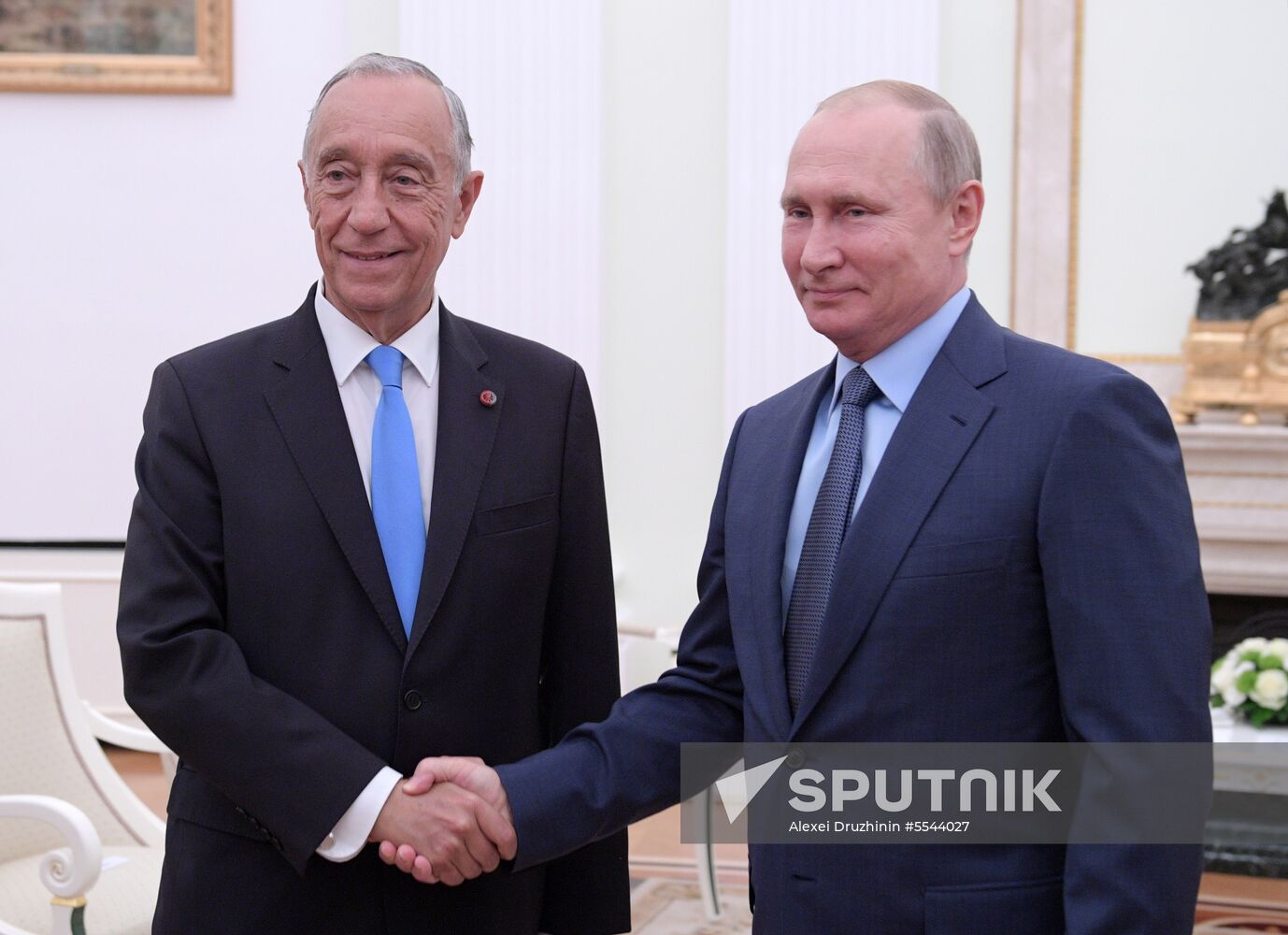 President Vladimir Putin meets with President of Portugal Marcelo Rebelo de Sousa