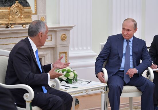 President Vladimir Putin meets with President of Portugal Marcelo Rebelo de Sousa