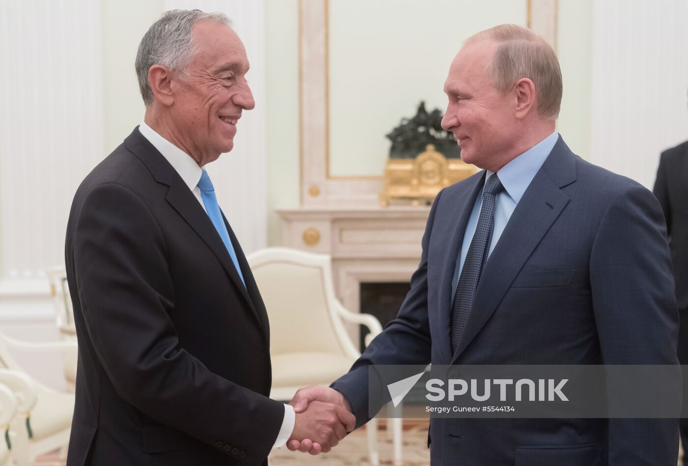 President Vladimir Putin meets with President of Portugal Marcelo Rebelo de Sousa