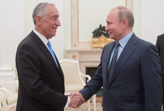 President Vladimir Putin meets with President of Portugal Marcelo Rebelo de Sousa
