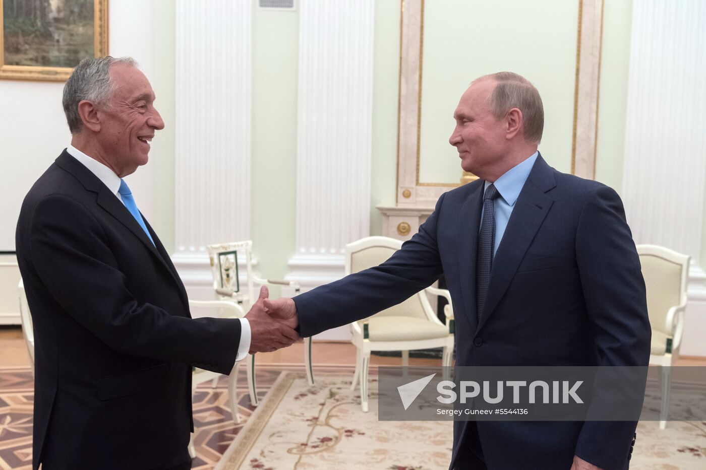 President Vladimir Putin meets with President of Portugal Marcelo Rebelo de Sousa