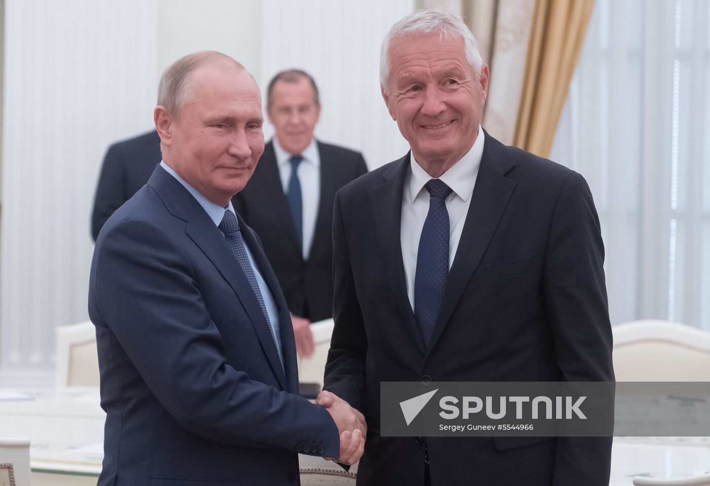 President Vladimir Putin meets with Secretary General of Council of Europe Thorbjorn Jagland