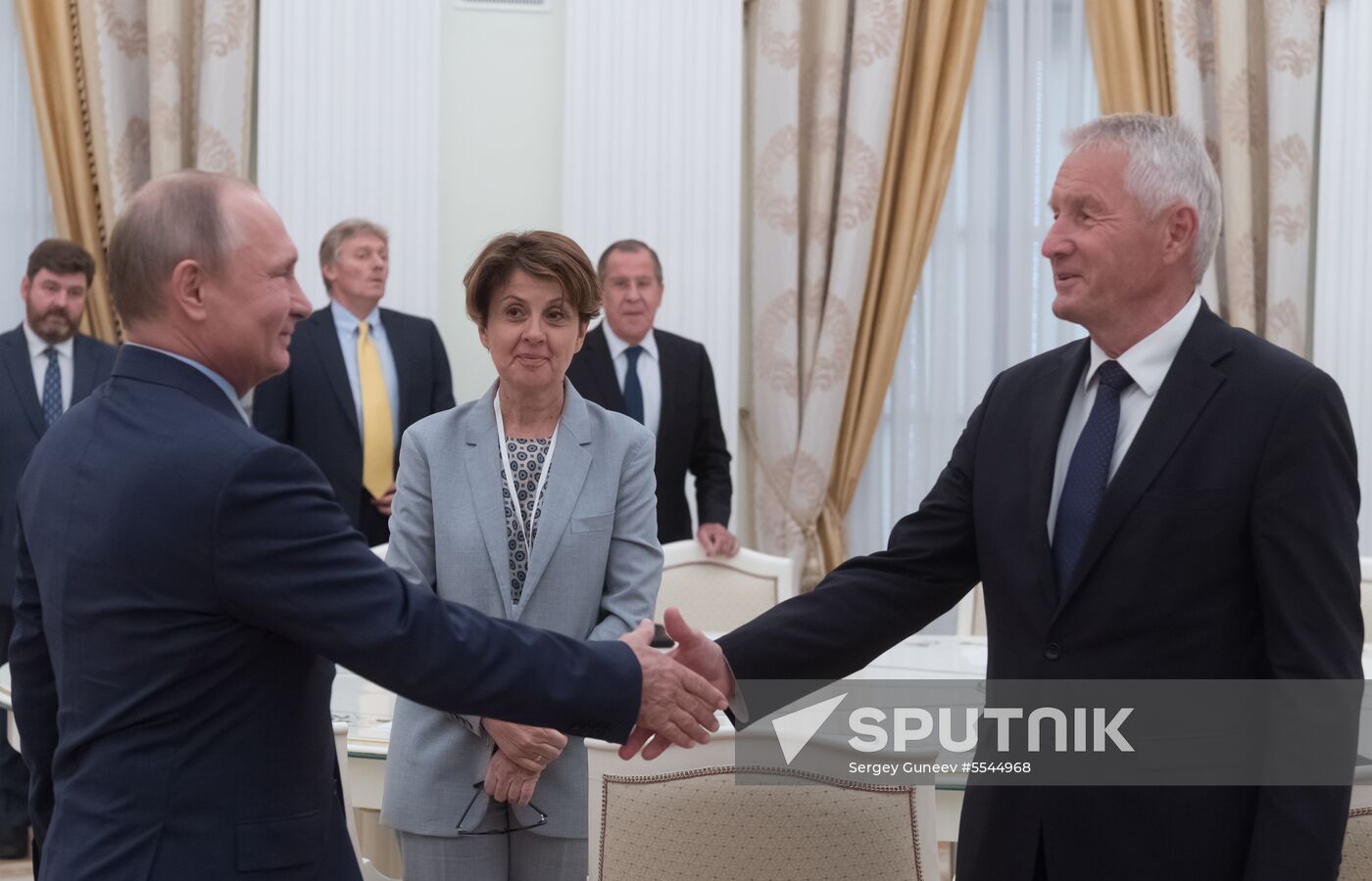 President Vladimir Putin meets with Secretary General of Council of Europe Thorbjorn Jagland
