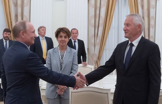 President Vladimir Putin meets with Secretary General of Council of Europe Thorbjorn Jagland