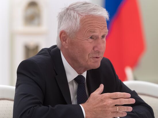 President Vladimir Putin meets with Secretary General of Council of Europe Thorbjorn Jagland