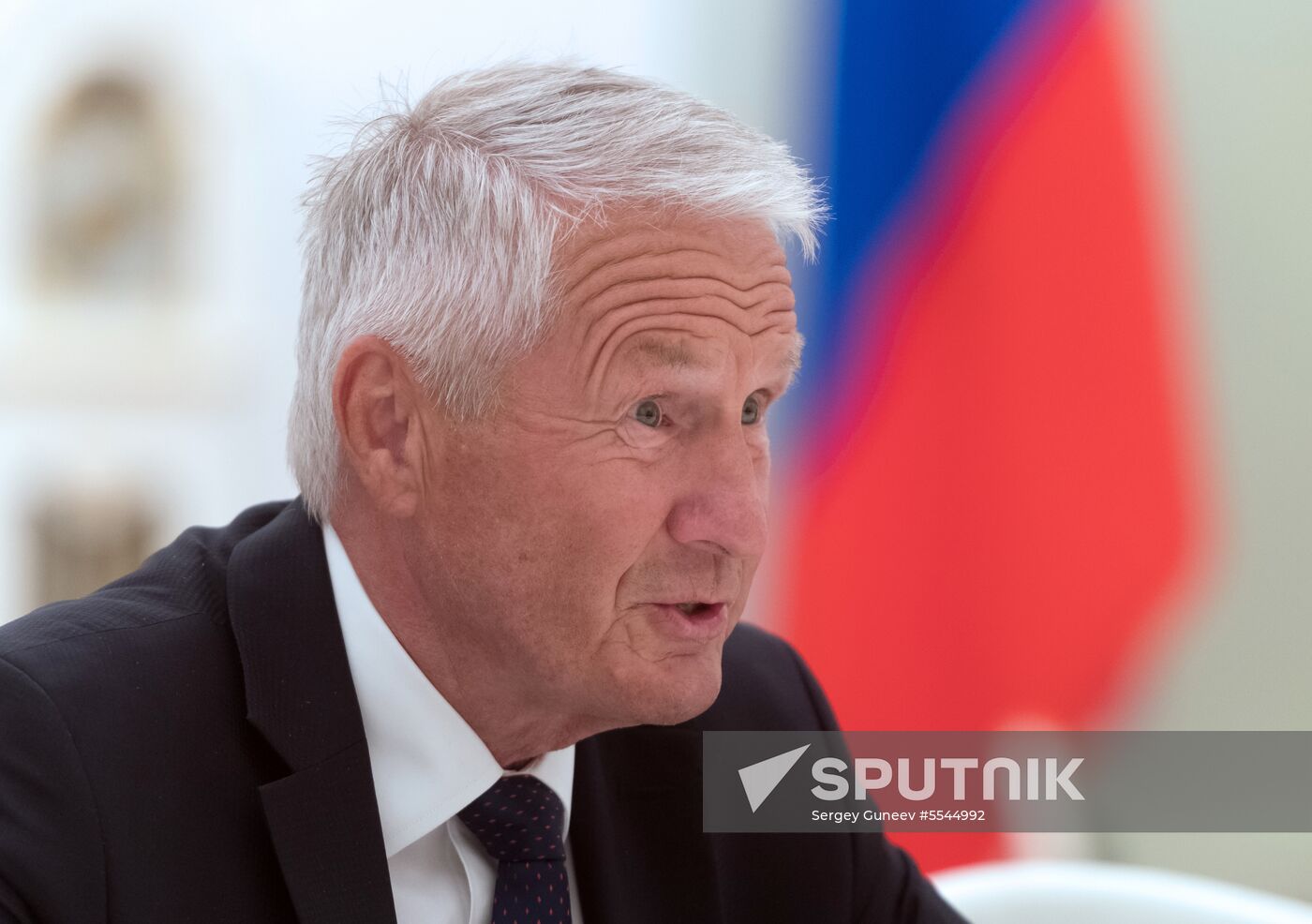 President Vladimir Putin meets with Secretary General of Council of Europe Thorbjorn Jagland