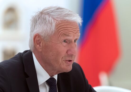President Vladimir Putin meets with Secretary General of Council of Europe Thorbjorn Jagland