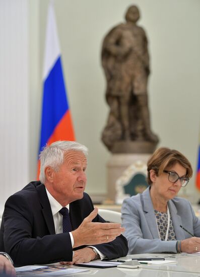 President Vladimir Putin meets with Secretary General of Council of Europe Thorbjorn Jagland