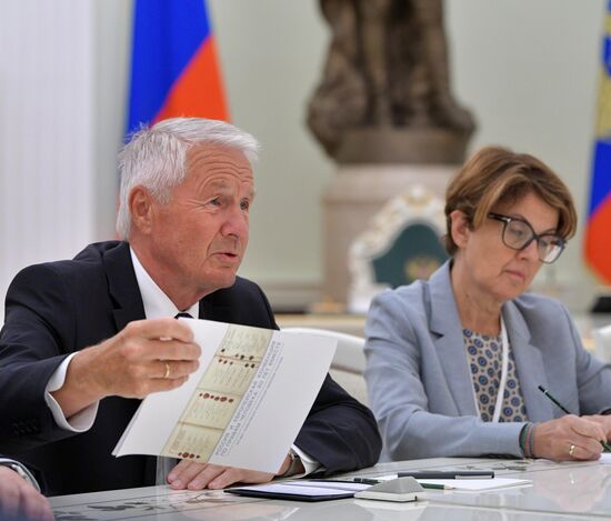 President Vladimir Putin meets with Secretary General of Council of Europe Thorbjorn Jagland