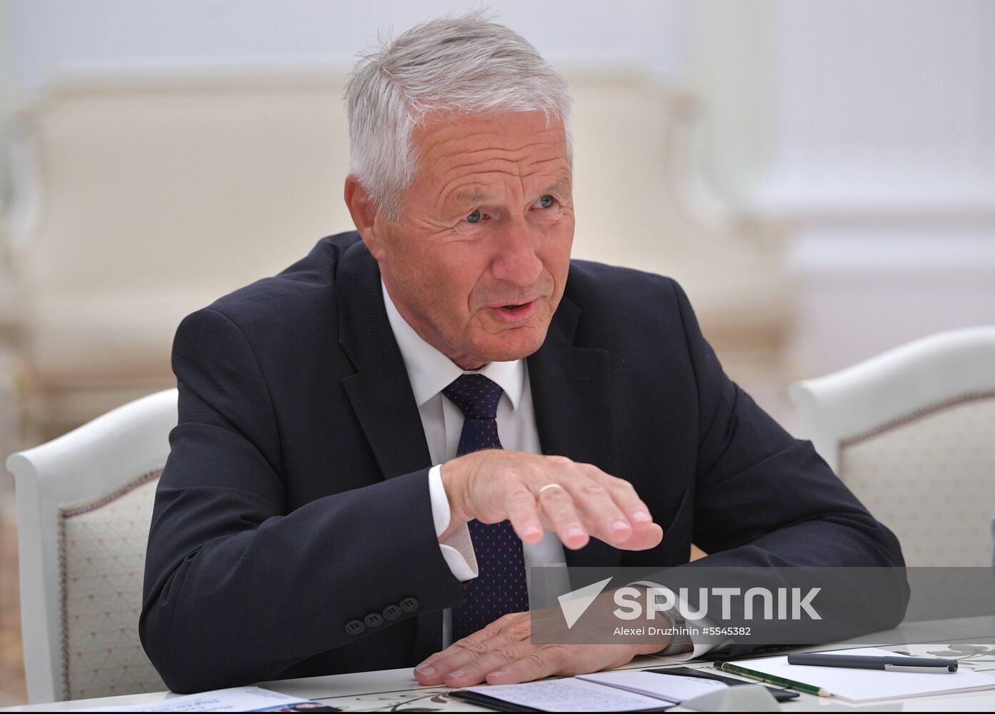 President Vladimir Putin meets with Secretary General of Council of Europe Thorbjorn Jagland