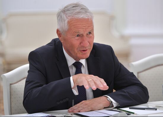 President Vladimir Putin meets with Secretary General of Council of Europe Thorbjorn Jagland
