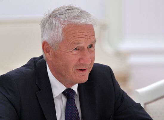 President Vladimir Putin meets with Secretary General of Council of Europe Thorbjorn Jagland