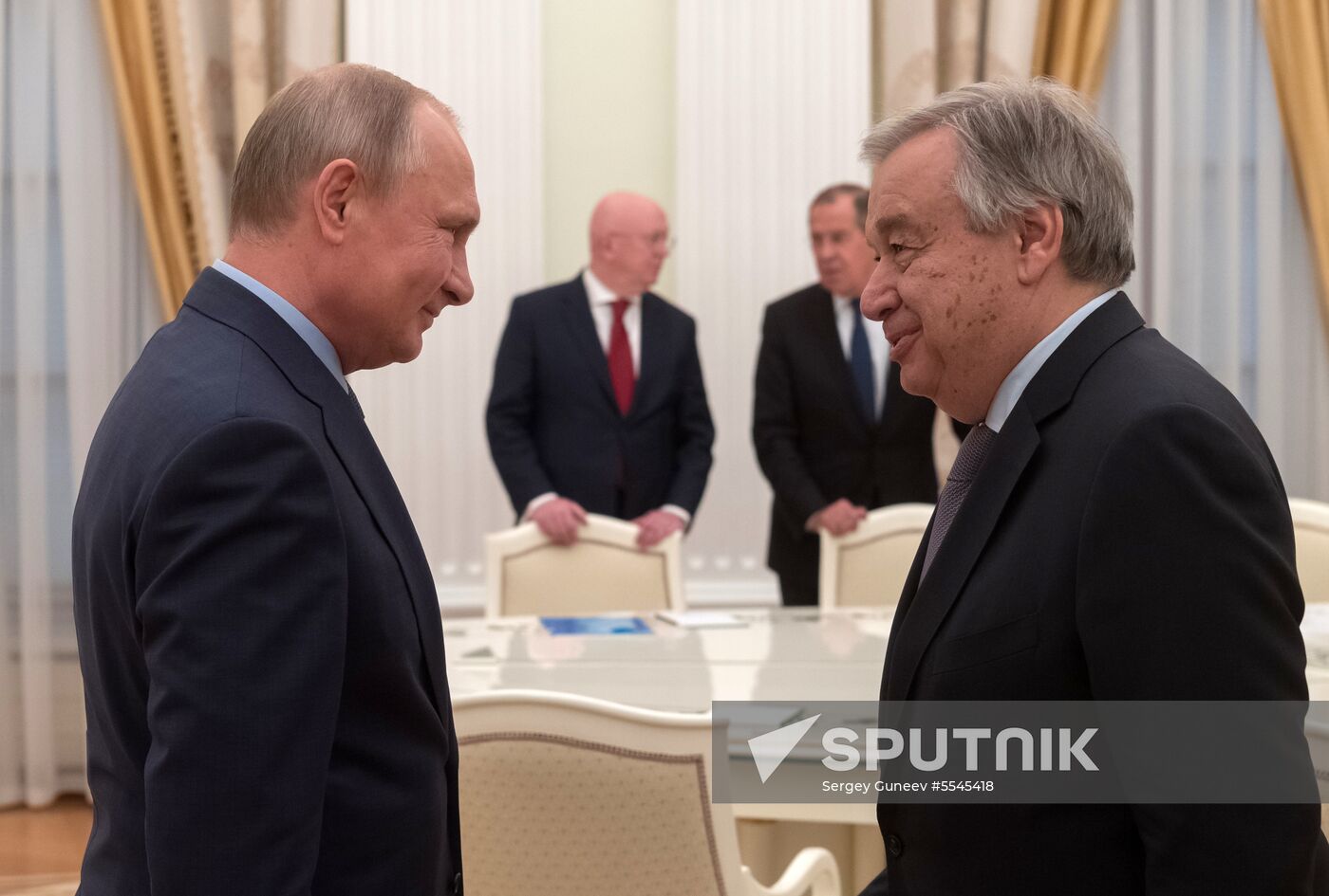 President Vladimir Putin meets with UN Secretary-General Antonio Guterres