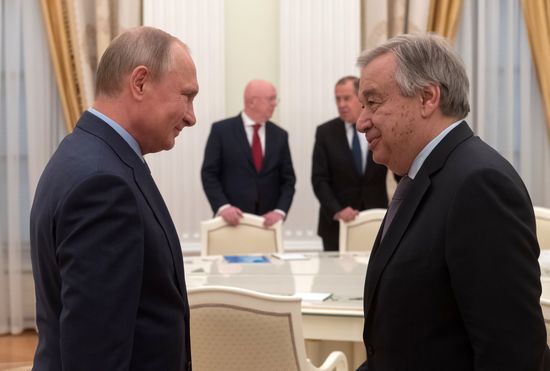 President Vladimir Putin meets with UN Secretary-General Antonio Guterres