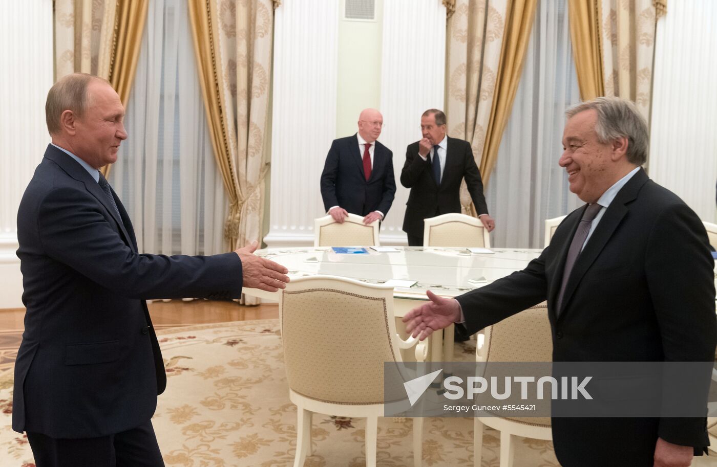 President Vladimir Putin meets with UN Secretary-General Antonio Guterres