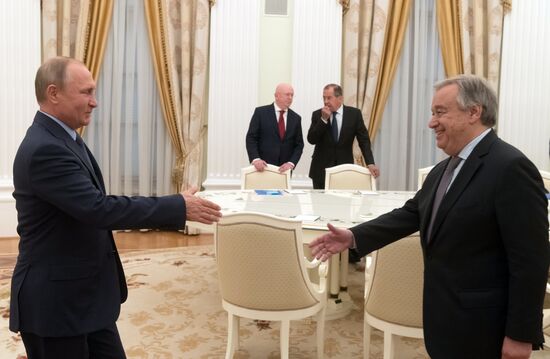 President Vladimir Putin meets with UN Secretary-General Antonio Guterres