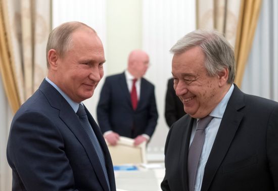 President Vladimir Putin meets with UN Secretary-General Antonio Guterres