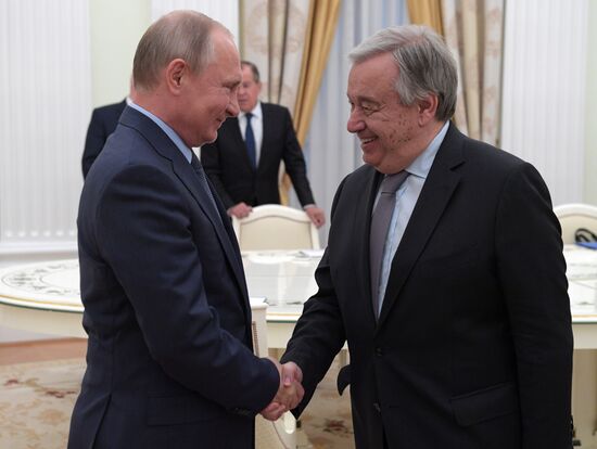President Vladimir Putin meets with UN Secretary-General Antonio Guterres
