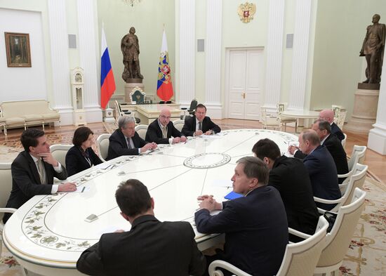 President Vladimir Putin meets with UN Secretary-General Antonio Guterres