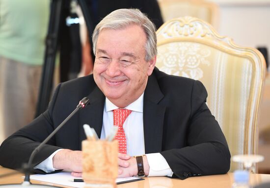 Russian Foreign Minister Sergei Lavrov meets with UN Secretary-General Antonio Guterres