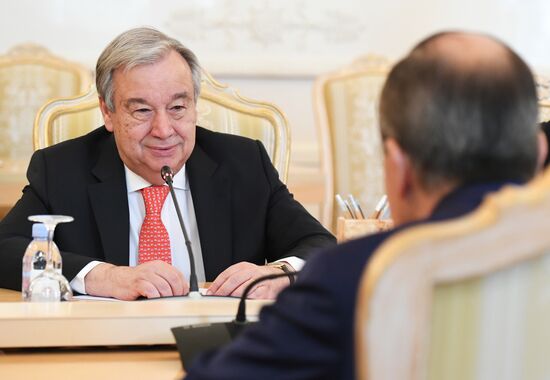 Russian Foreign Minister Sergei Lavrov meets with UN Secretary-General Antonio Guterres