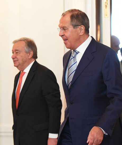 Russian Foreign Minister Sergei Lavrov meets with UN Secretary-General Antonio Guterres