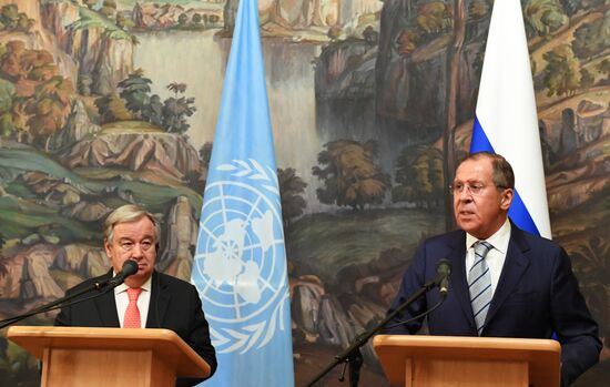 Russian Foreign Minister Sergei Lavrov meets with UN Secretary-General Antonio Guterres