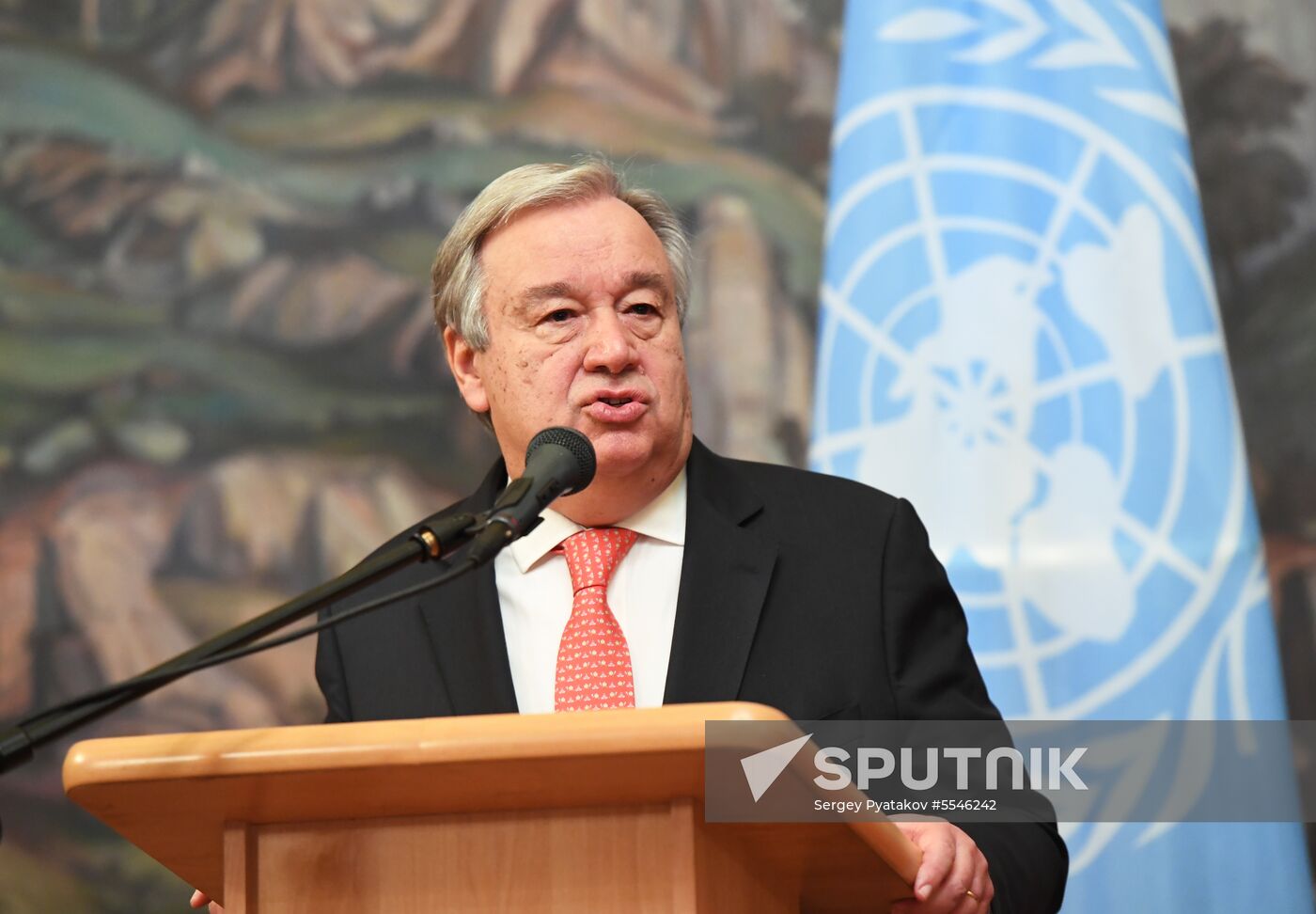 Russian Foreign Minister Sergei Lavrov meets with UN Secretary-General Antonio Guterres