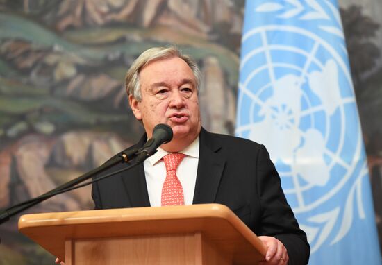 Russian Foreign Minister Sergei Lavrov meets with UN Secretary-General Antonio Guterres