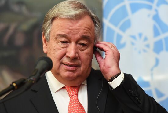 Russian Foreign Minister Sergei Lavrov meets with UN Secretary-General Antonio Guterres