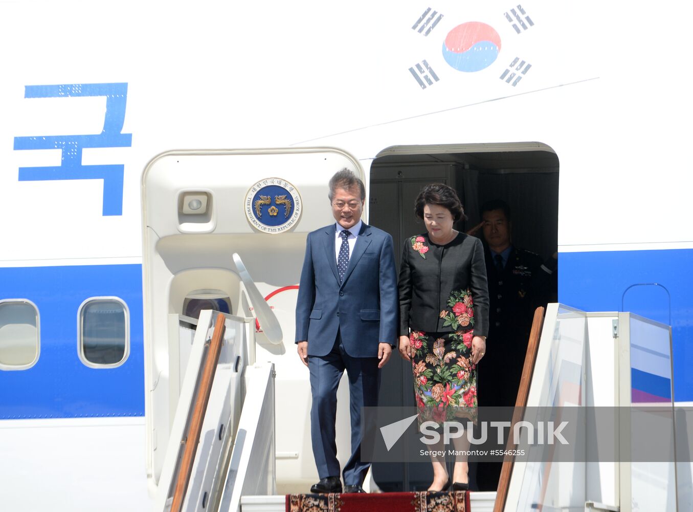 President of South Korea Moon Jae-in arrives in Moscow