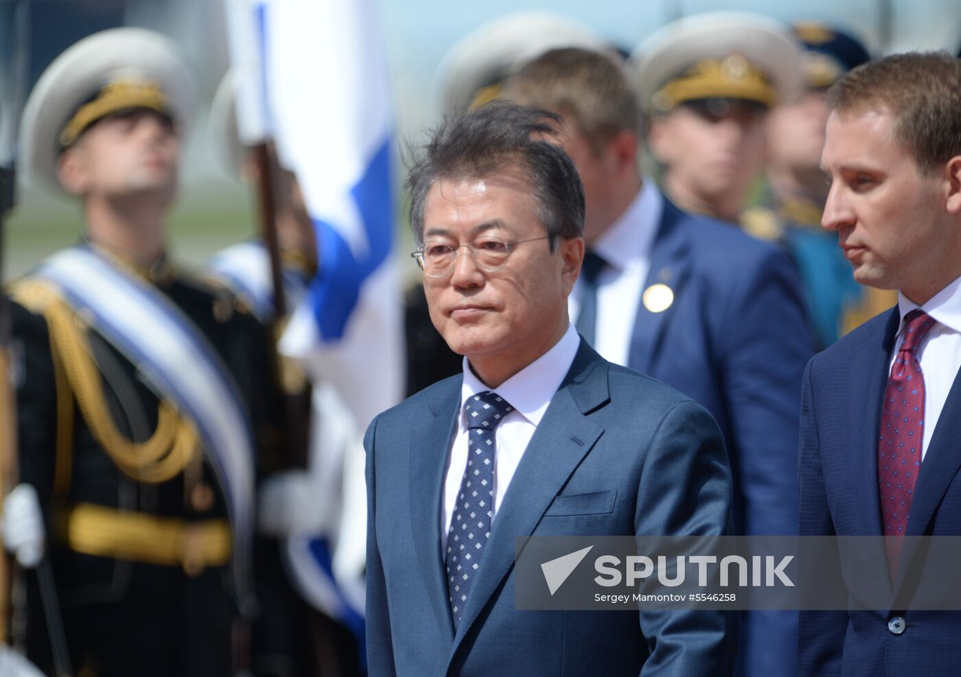 President of South Korea Moon Jae-in arrives in Moscow