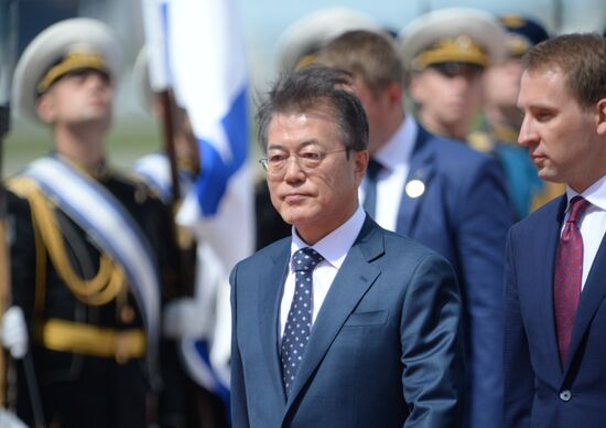 President of South Korea Moon Jae-in arrives in Moscow
