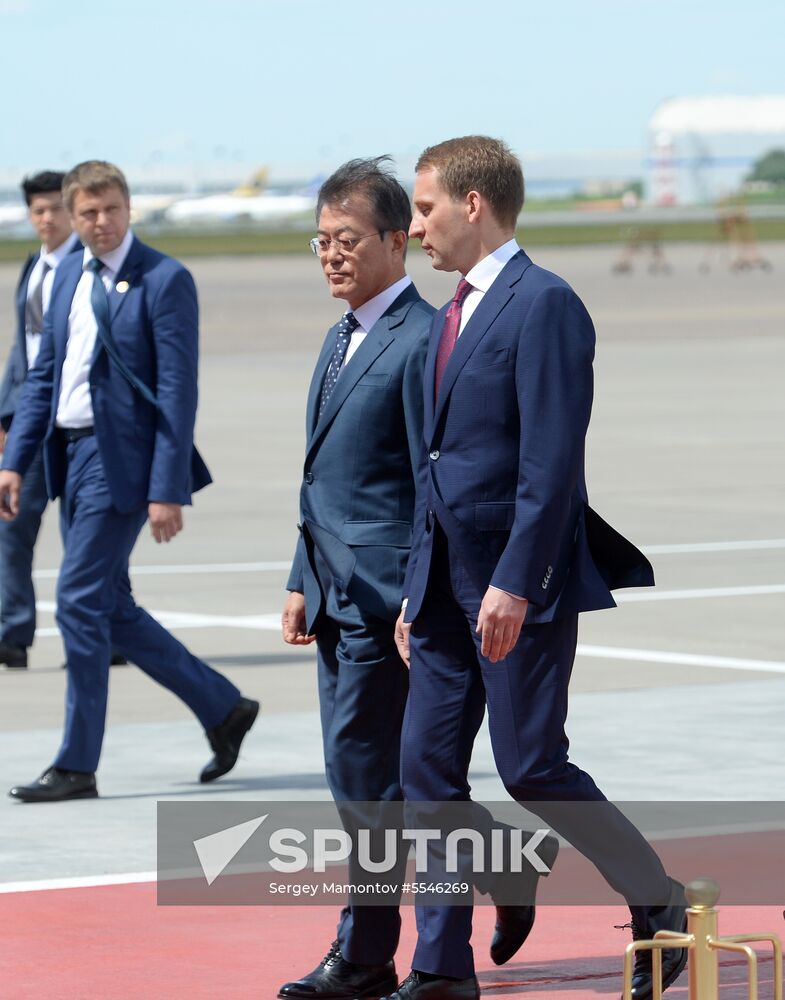President of South Korea Moon Jae-in arrives in Moscow
