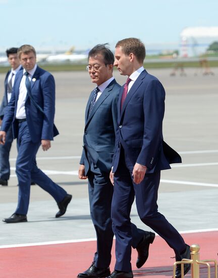 President of South Korea Moon Jae-in arrives in Moscow