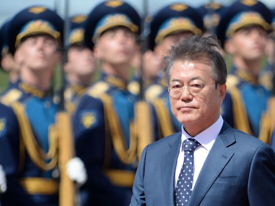 President of South Korea Moon Jae-in arrives in Moscow
