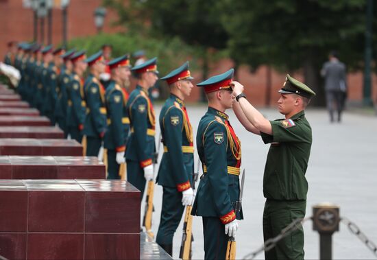 President of South Korea Moon Jae-in lays flowers at Tomb of the Unknown Soldier