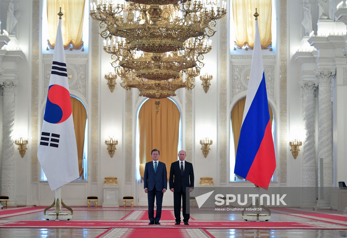 Russian President Vladimir Putin meets with President of Republic of Korea Moon Jae-in