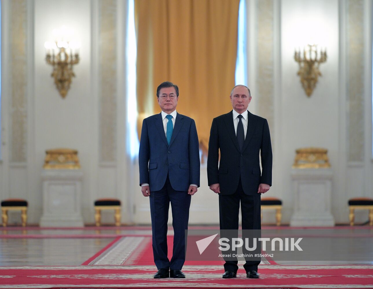 Russian President Vladimir Putin meets with President of Republic of Korea Moon Jae-in