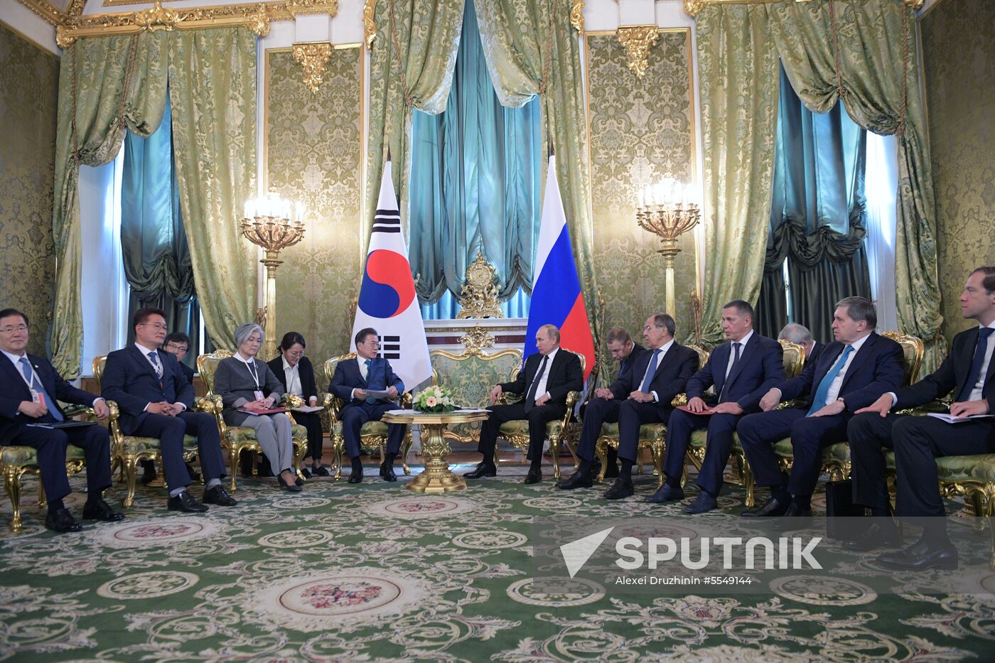 Russian President Vladimir Putin meets with President of Republic of Korea Moon Jae-in