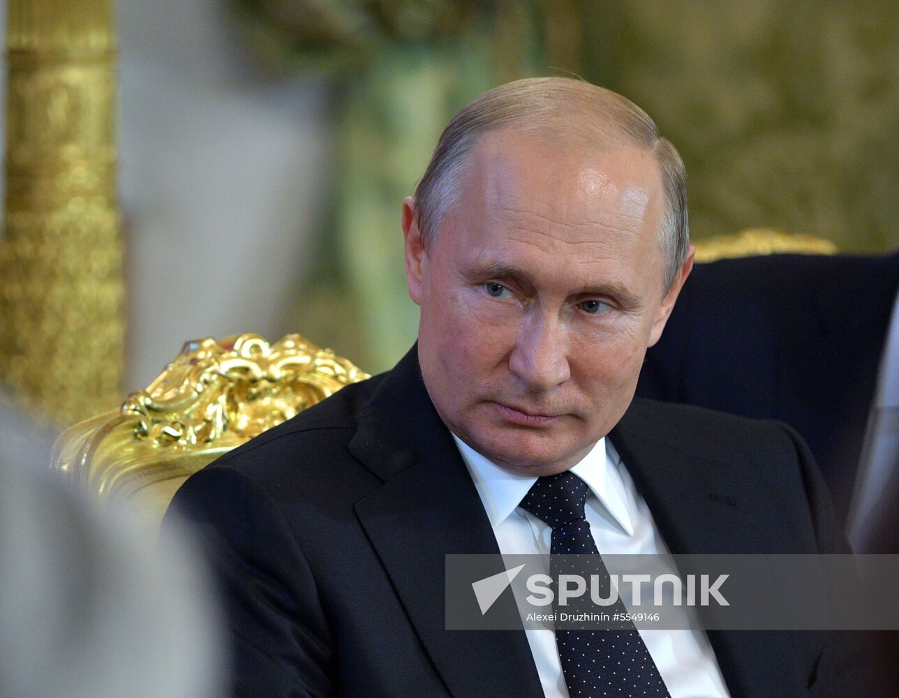 Russian President Vladimir Putin meets with President of Republic of Korea Moon Jae-in
